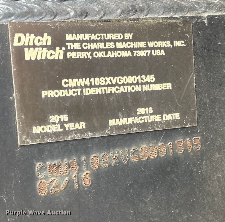 image for item YA2068 2016 Ditch Witch 410SX trencher