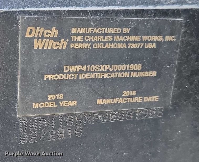 image for item YA2070 2018 Ditch Witch 410SX trencher