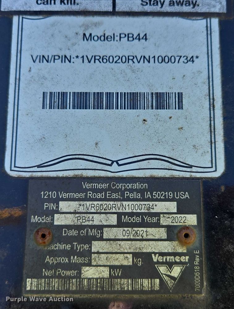 image for item YA2072 2021 Vermeer PTX42 trencher