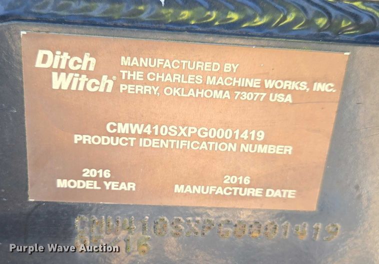image for item YA2075 2016 Ditch Witch 410SX trencher
