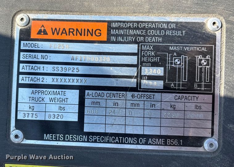 image for item DT0010 Mitsubishi FG25N forklift