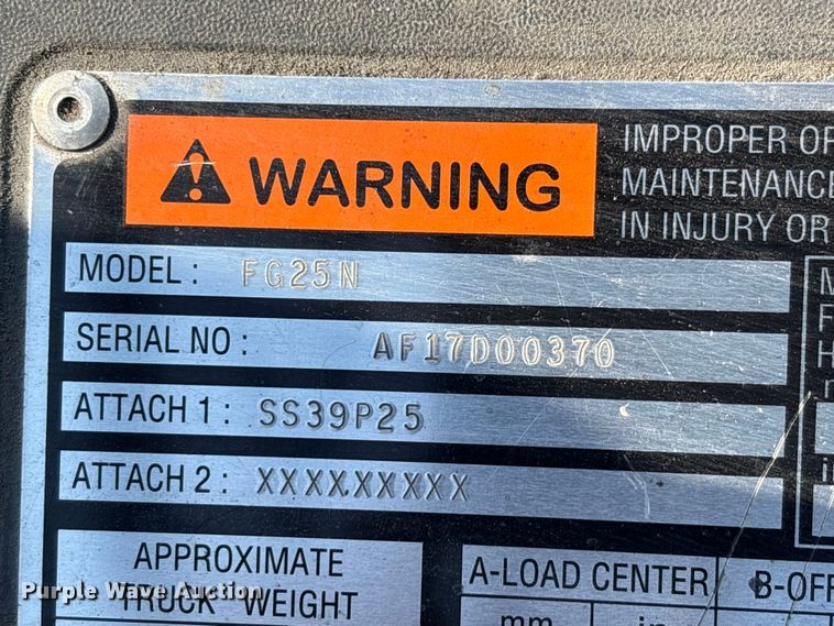 image for item DT0010 Mitsubishi FG25N forklift