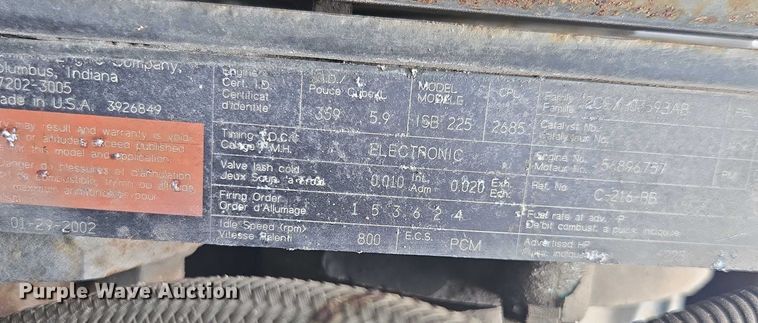 image for item DU2581 2002 Ford F-750 dump truck