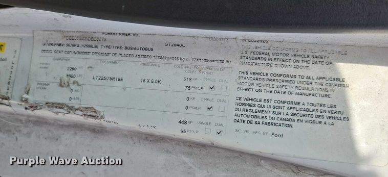 image for item DU2701 2013 Ford E350 shuttle bus