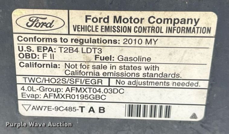 image for item DW6560 2010 Ford Explorer SUV