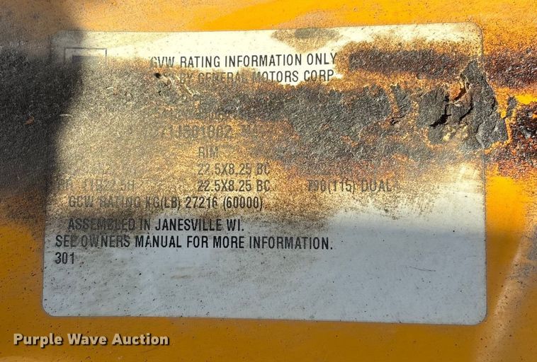 image for item DW7499 2001 GMC C8500 dump truck