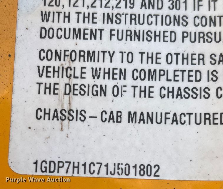 image for item DW7499 2001 GMC C8500 dump truck