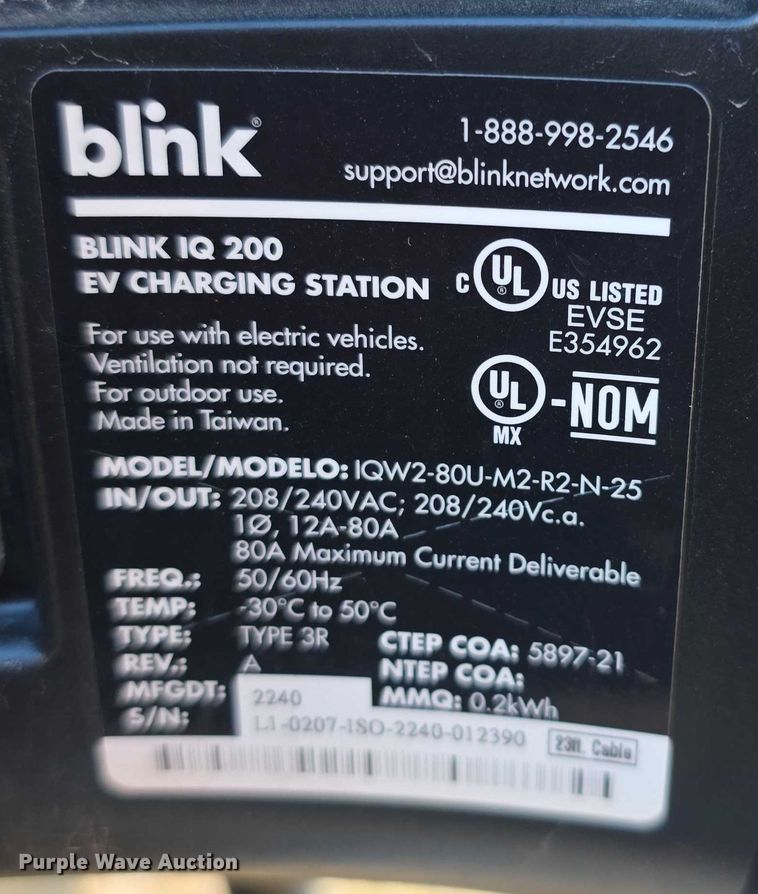 image for item DZ3807 Blink Electric IQ 200 EV  charging station