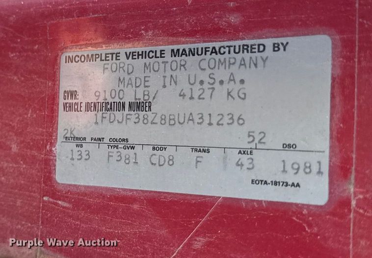 image for item DZ4286 1981 Ford F350 utility bed pickup truck