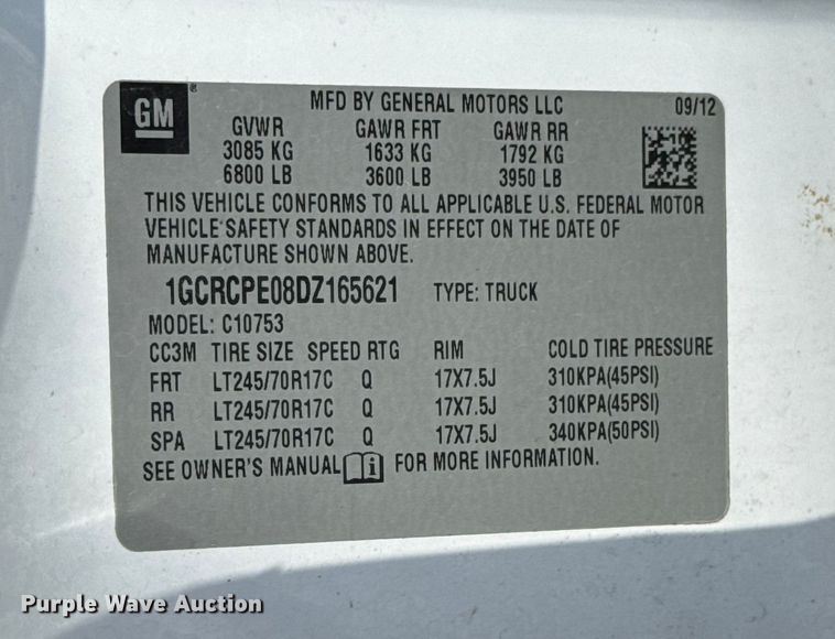 image for item ES5750 2013 Chevrolet Silverado 1500 Ext. Cab utility bed pickup truck