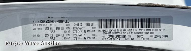 image for item ES5755 2015 Dodge Ram 1500 Crew Cab pickup truck