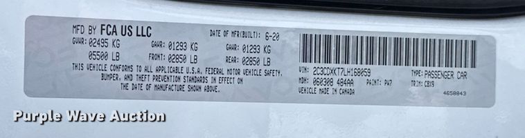 image for item ES5756 2020 Dodge Charger Police 