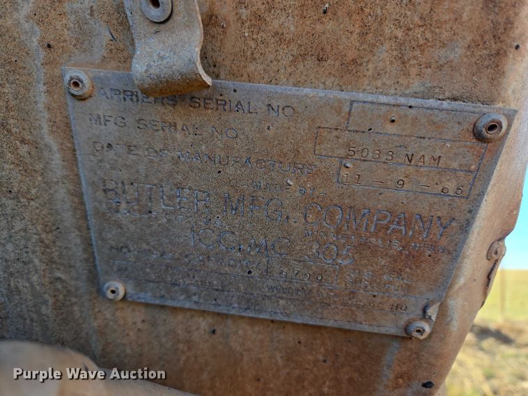 image for item ET1258 1966 Butler MFG. CO. Company tank trailer