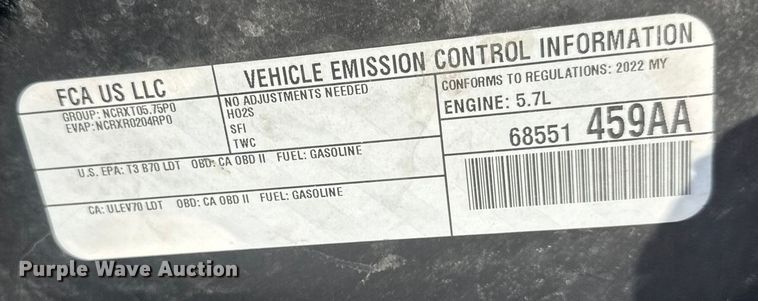 image for item ET4417 2022 Dodge Durango SSV SUV