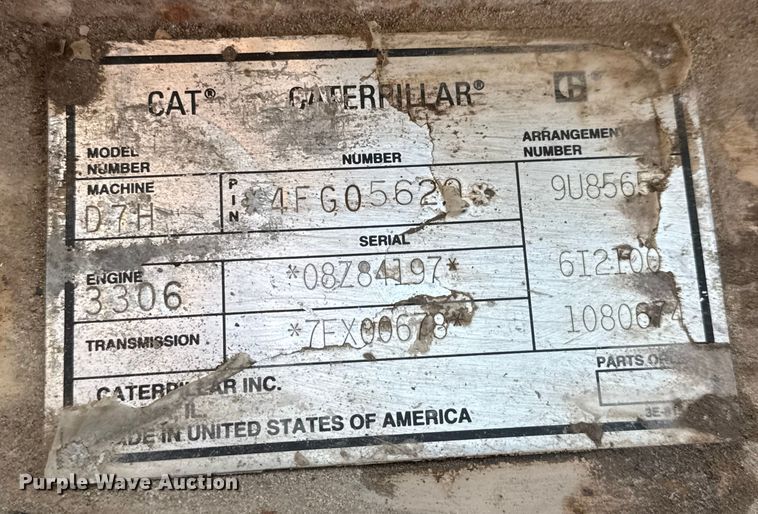 image for item ET4430 1995 Caterpillar D7H LGP dozer