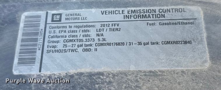 image for item ET4432 2012 Chevrolet Silverado 1500 Ext. Cab pickup truck