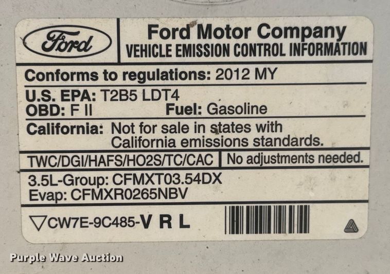 image for item ET4473 2012 Ford F150 XLT Crew Cab pickup truck