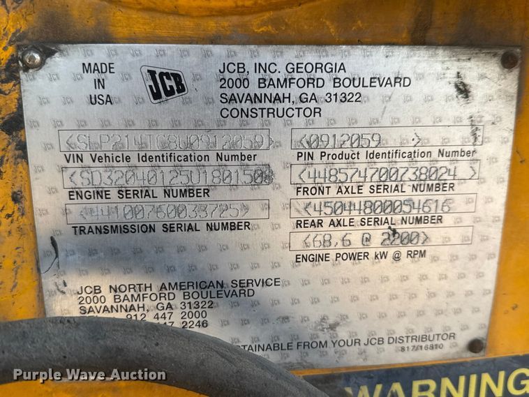 image for item ET4476 2009 JCB 3CX backhoe