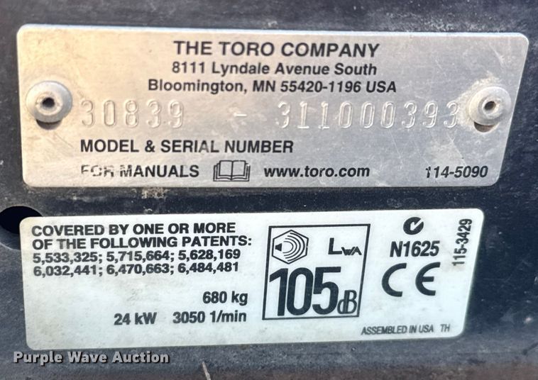 image for item ET4483 Toro Groundsmaster 3500D lawn mower