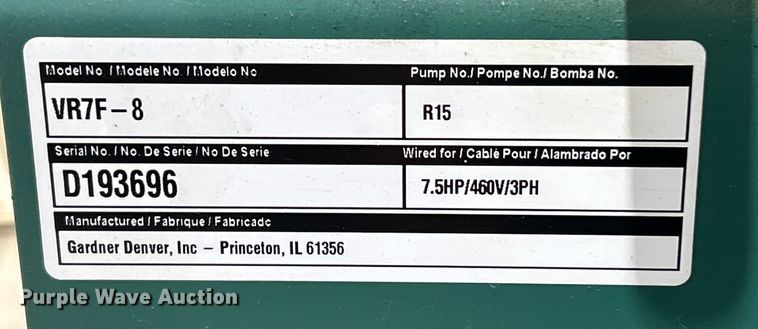 image for item ET6892 Champion VR7F-8 air compressor