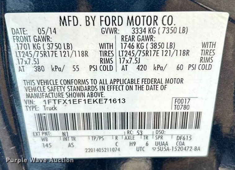 image for item ET6914 2014 Ford F150 XL  Ext. Cab pickup truck