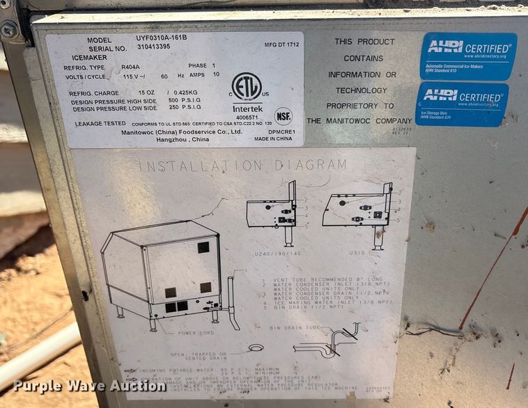 image for item EU0297 Manitowoc UYF0310A-161B ice maker