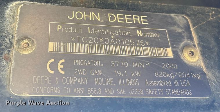 image for item EU0307 John Deere 2020 Pro Gator utility vehicle