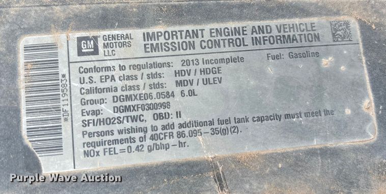 image for item EU4801 2013 Chevrolet Silverado 2500HD utility bed pickup truck