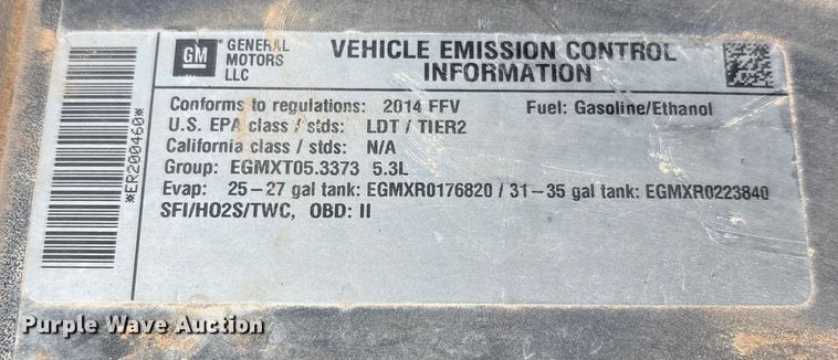 image for item EU4814 2014 Chevrolet Tahoe Police SUV