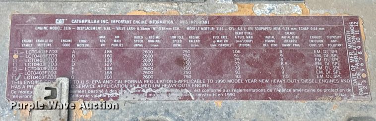 image for item EV2656 1990 GMC C7 digger derrick truck