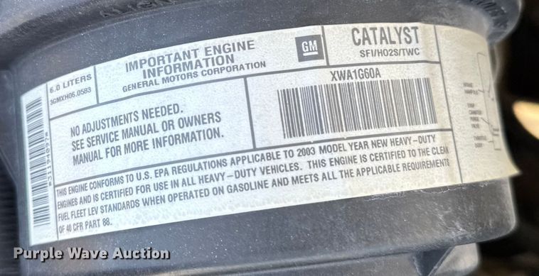 image for item FB0731 2003 Chevrolet Express 3500 box truck