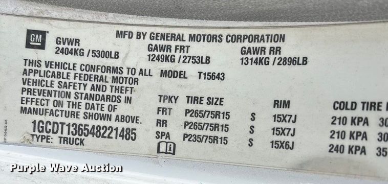 image for item FB3488 2004 Chevrolet Colorado Crew Cab pickup truck