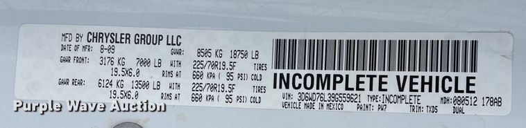 image for item FB3489 2009 Dodge Ram 5500 bucket truck