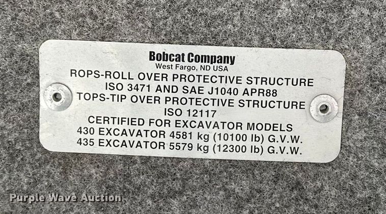 image for item FB3490 2005 Bobcat 435 mini excavator