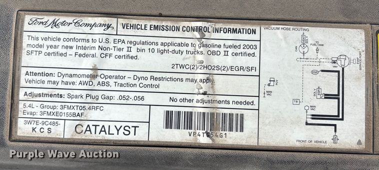 image for item FB3495 2003 Ford F150 Ext. Cab pickup truck