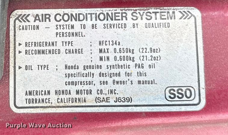 image for item FB8508 2001 Honda Accord 