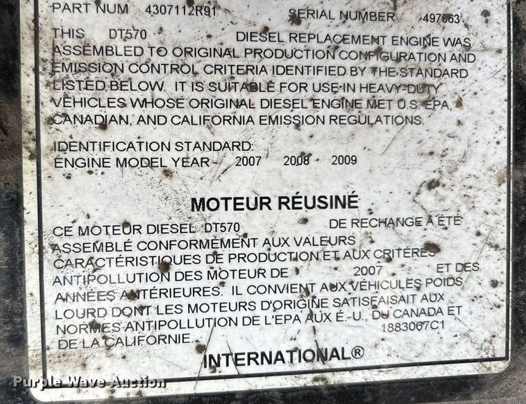 image for item FG0045 2011 International 7500 WorkStar dump truck