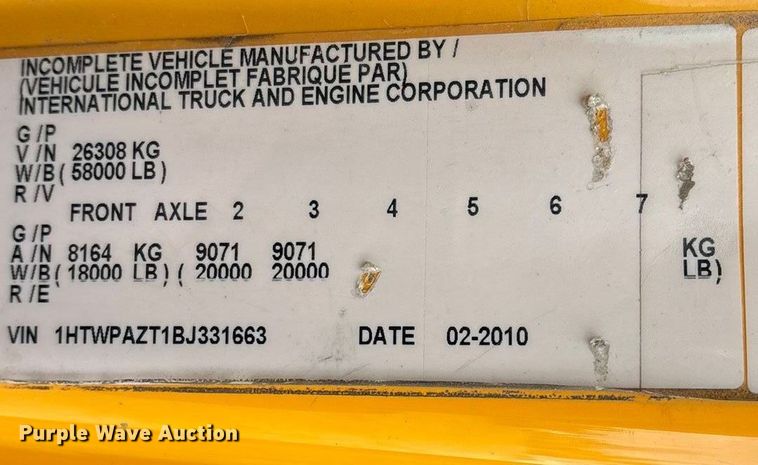 image for item FG0045 2011 International 7500 WorkStar dump truck