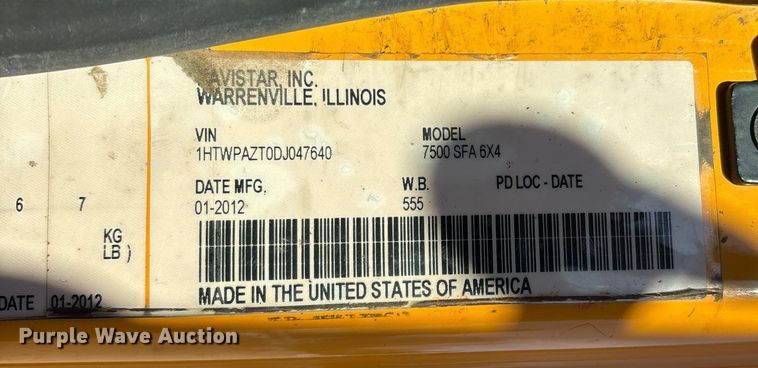 image for item FG0048 2013 International 7500 WorkStar dump truck