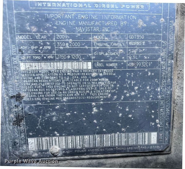 image for item FG0050 2010 International 7500 WorkStar dump truck