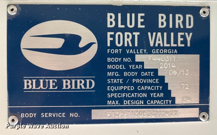 image for item FG2602 2014 Blue Bird school bus
