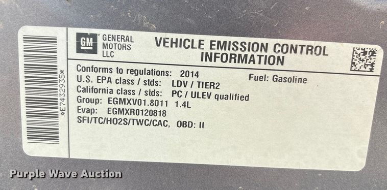 image for item FG2660 2014 Chevrolet Cruze 
