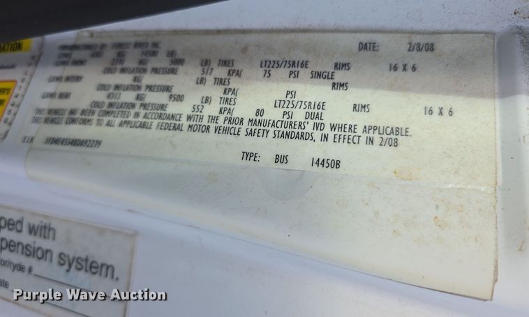 image for item FI0601 2008 Ford E450 Super Duty shuttle bus