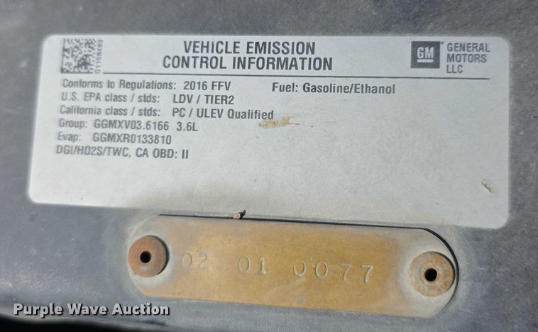 image for item FI0693 2016 Chevrolet Impala Police 