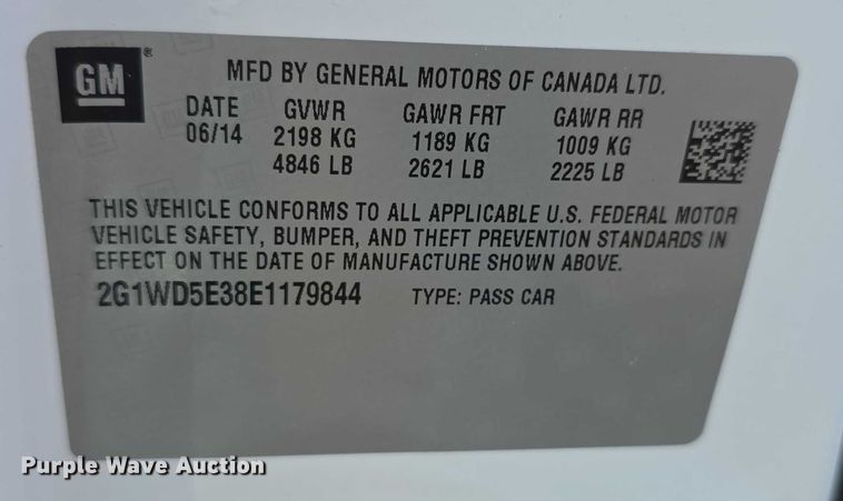 image for item FI0694 2014 Chevrolet Impala Police 