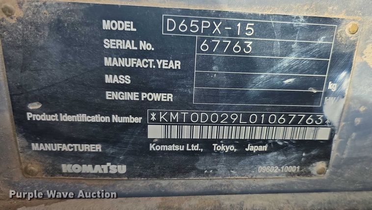 image for item FI0820 2006 Komatsu D65PX-15 dozer