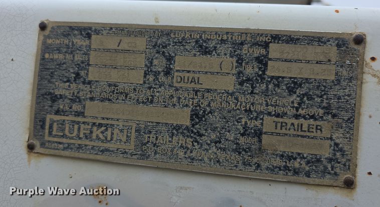 image for item FI0824 2004 Lufkin TBD4020 bottom dump trailer