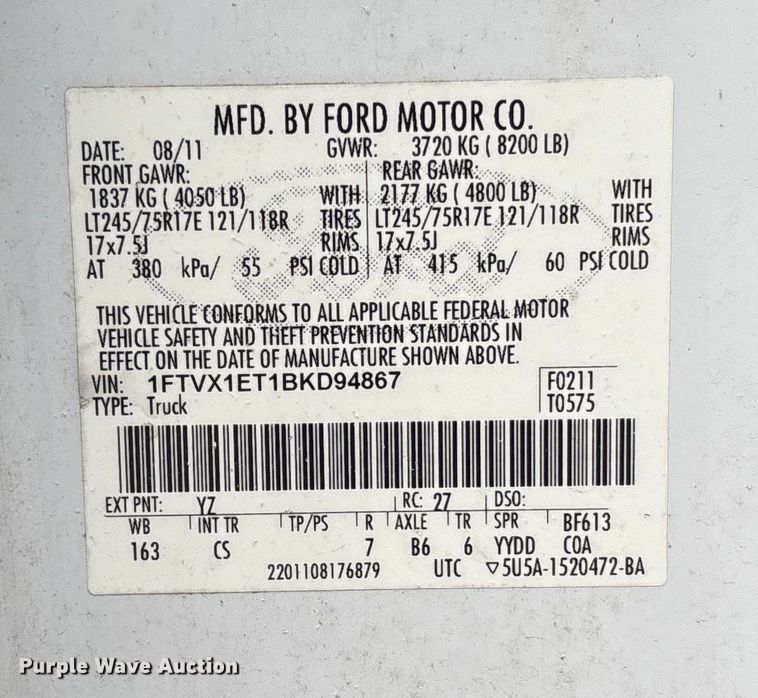 image for item FI1625 2011 Ford F150 XL Ext. Cab pickup truck