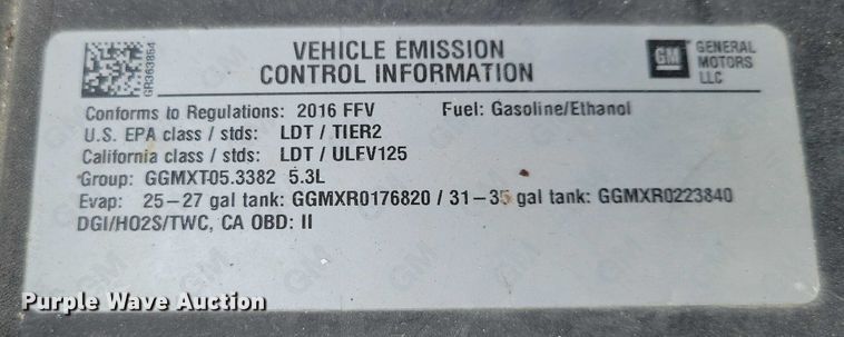 image for item NO9900 2016 Chevrolet  Tahoe Police SUV