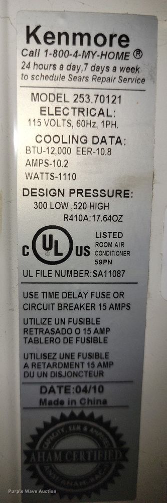image for item NO9947 Kenmore (9) air conditioners